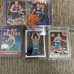 Kon Knueppel 4 Card Lot, Including Shadow Box With Mini Basketball And Color Match Nike With Real Laces.