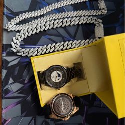 2 watches and 2 chains