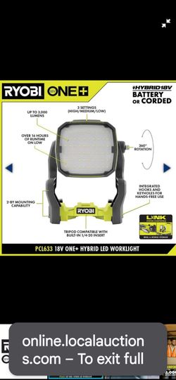 ONE+ 18V Hybrid LED Work Light (Tool Only),