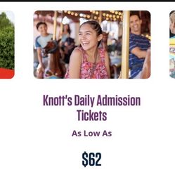 2 Knotts Tickets (Adult)
