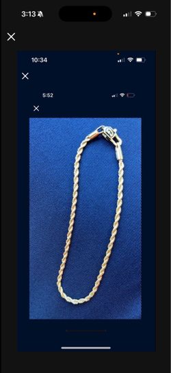 1 Left! 2mm Rope Bracelet 18k Gold Plated