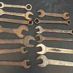 Lot Of 13 Old Wrenches