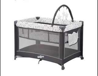 New!✨ Pamo Babe cute bunny print playpen/bassinet 🐰🐇