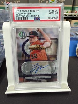 2024 Topps Tribute Logan Webb Auto Purple /50 #TA-LWE Giants PSA 10