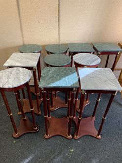 Marble Stone Side End Table Stand 28" High