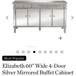 Beautiful Silver Mirrored Buffet  