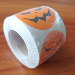Halloween Jack-O-Lantern Stickers / 8 Alternating Fall Pumpkin Designs / 250 Halloween Stickers / 1.5" Autumn Labels