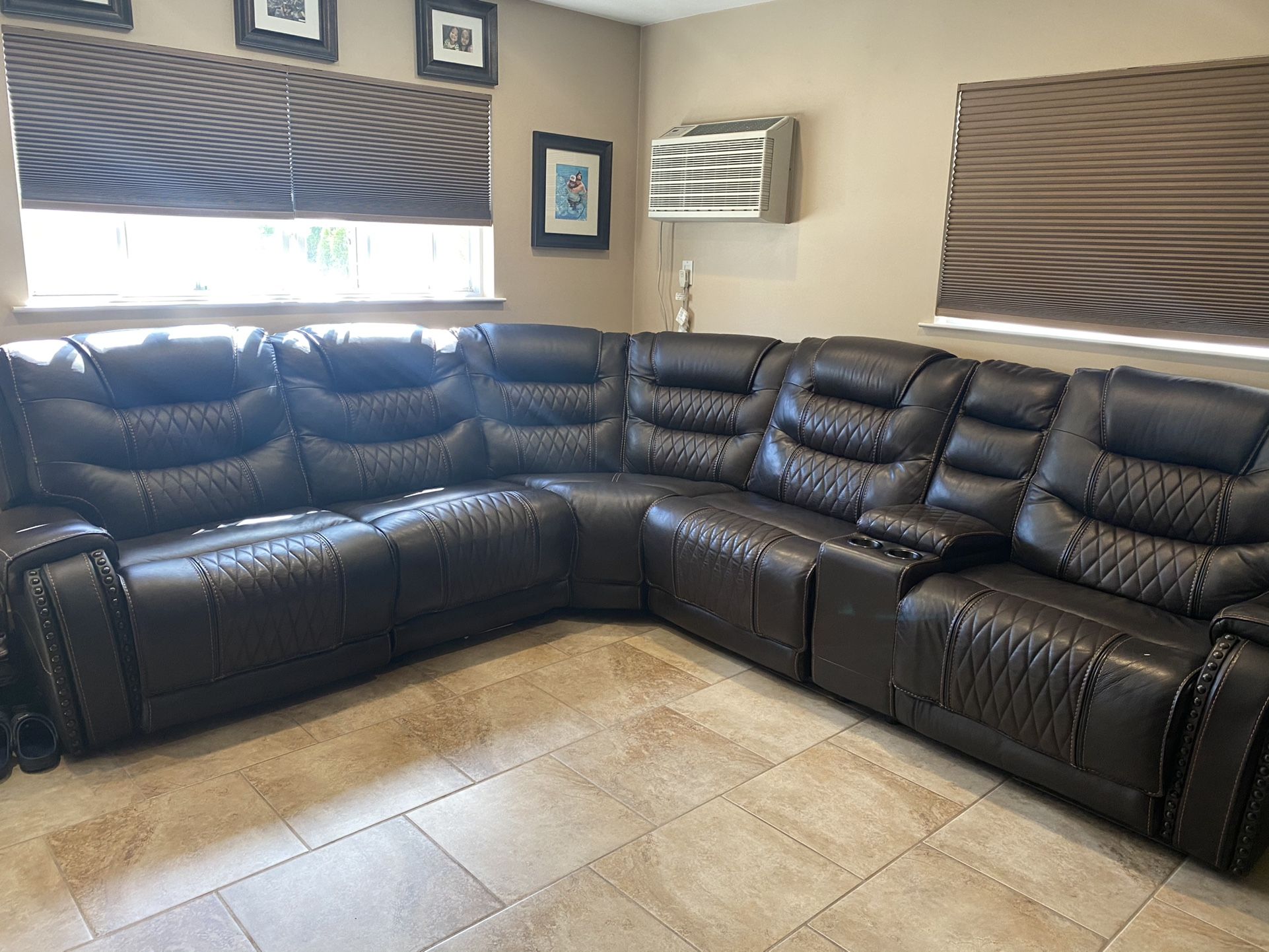 Walker espresso 6 piece power reclining left arm facing sectional deals