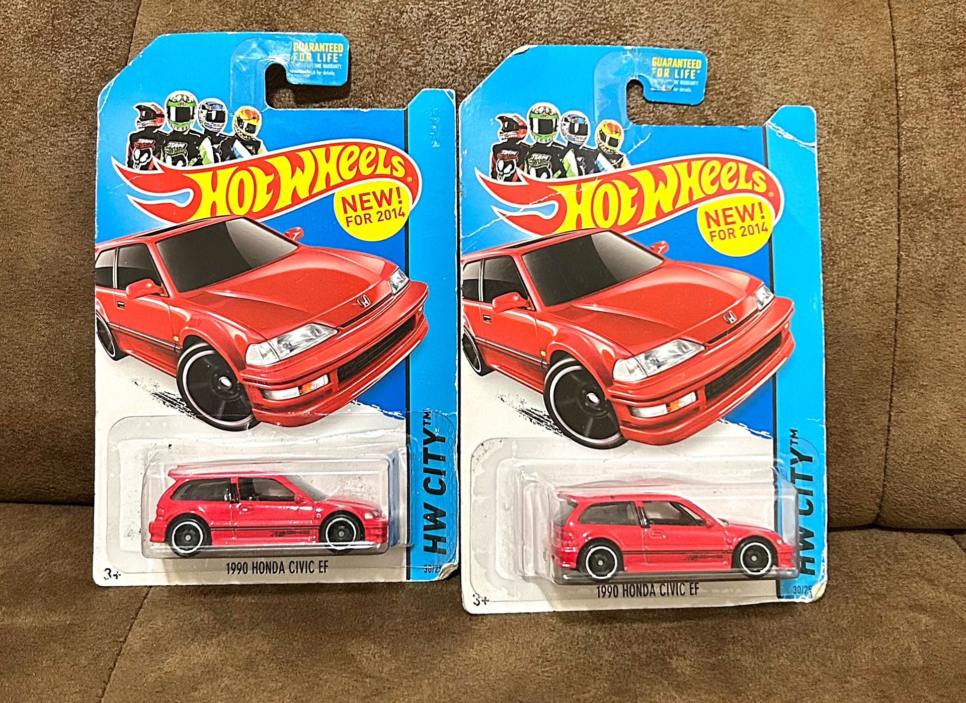 Red Hot Wheels Year 1990 - HIWAY CITY Honda Civic EF, 2 Pack