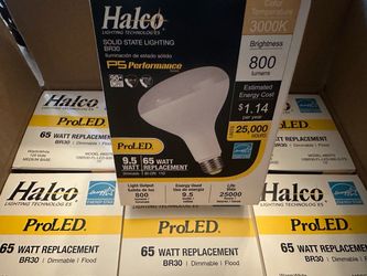 Halco 9.5W Dimmable BR30 LED Bulb (Case of 24bulbs)