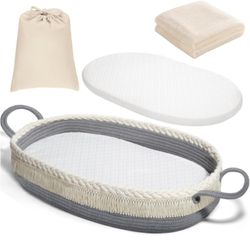 HARPPA Baby Changing Basket + Pad & Blanket 