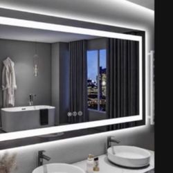 Makeup Vanity Mirror with Lights 32" x 24" Large LED Makeup Mirror, Light up Mirror with 10X Magnification and USB Charging Port, with Dimmable 3 Mode
