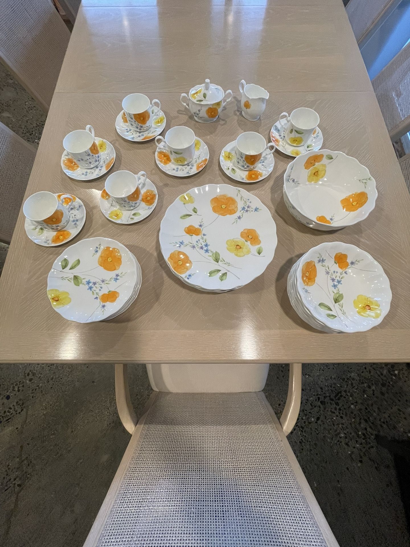 Vintage Mikasa POPPY LOVE California Poppy Delicate Bone China Rare Set Of Seven