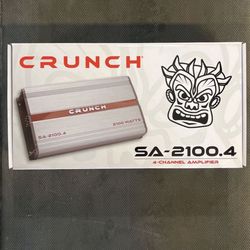 CRUNCH 2100 Watts 4 Channel Voice Amplifier High Quality Will Push Any Door Speakers 