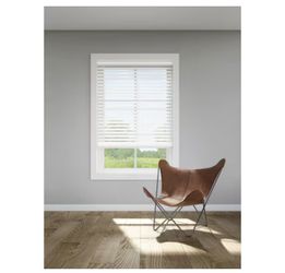 LEVOLOR Trim+Go 2.5-in Slat Width 35-in x 48-in Cordless White Faux Wood Room Darkening