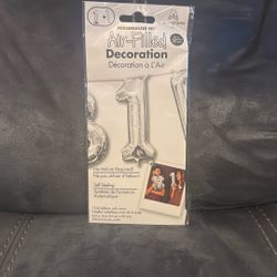 New In Package Anagram Air Filled Silver Number 1 Balloon Party Decoration16 Inches
