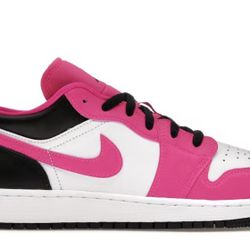 Jordan 1 Low Fierce Pink (GS) Sneaker 6Y Leather Retro
