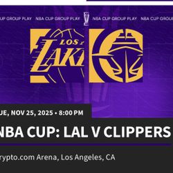 Lakers Vs Clippers Nov 25 Cup Game 8pm