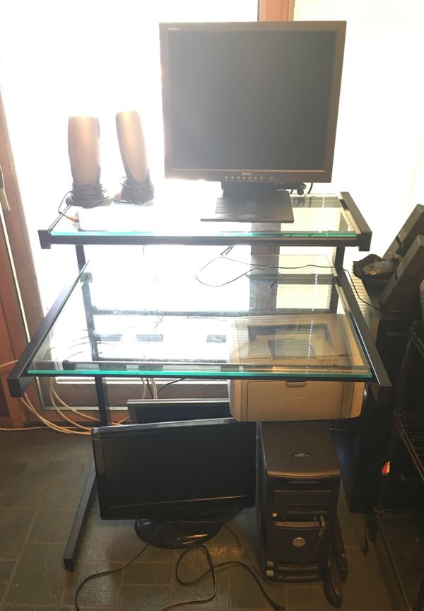 2 Tier Glass Desk Great Condition For In Los Angeles Ca Offerup