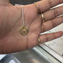 Heart with rose pendent