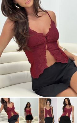 Princess Polly Dark Red Tank Top