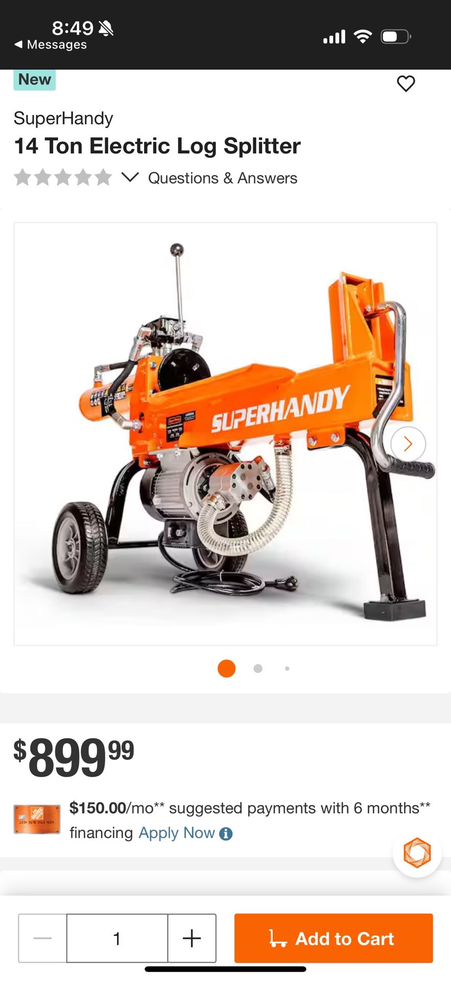 14 Ton Electric Log Splitter