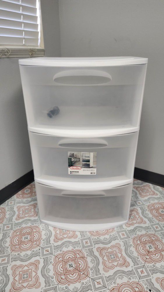 Sterilite 3 Drawer Wide Cart With Clear Drawers 