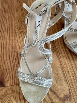 Miu Miu Silver Strap Kitten Heels
