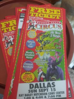 Free circus tickets. Just come get them
