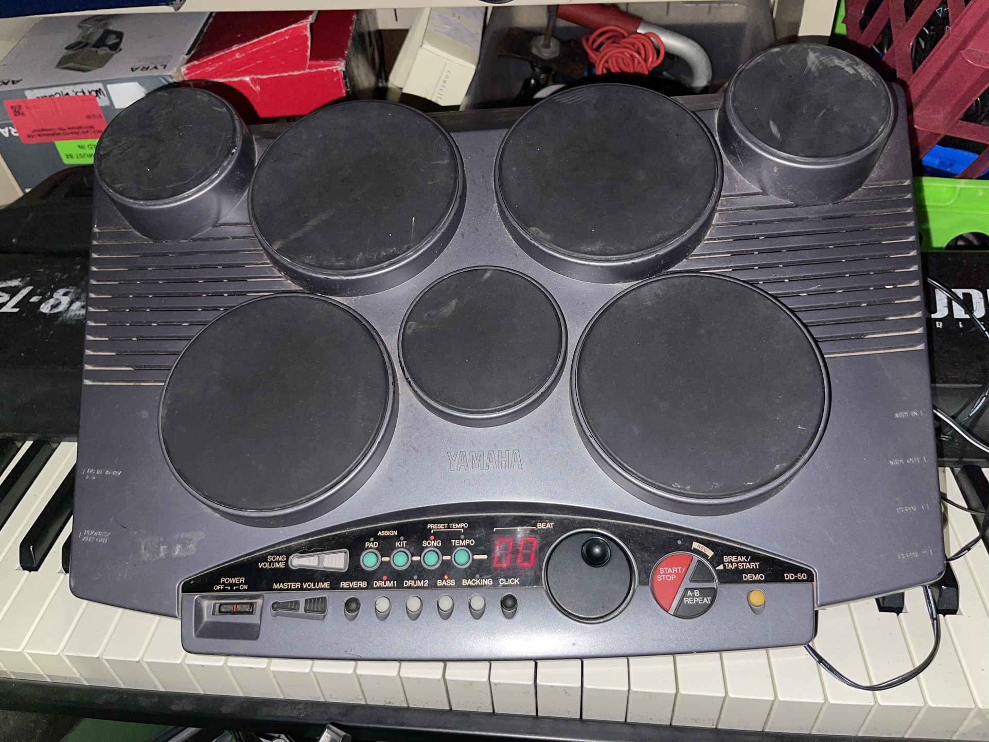Yamaha DD-50 Percussion Electronic Digital 7 Pad Drum Plugged In And Works