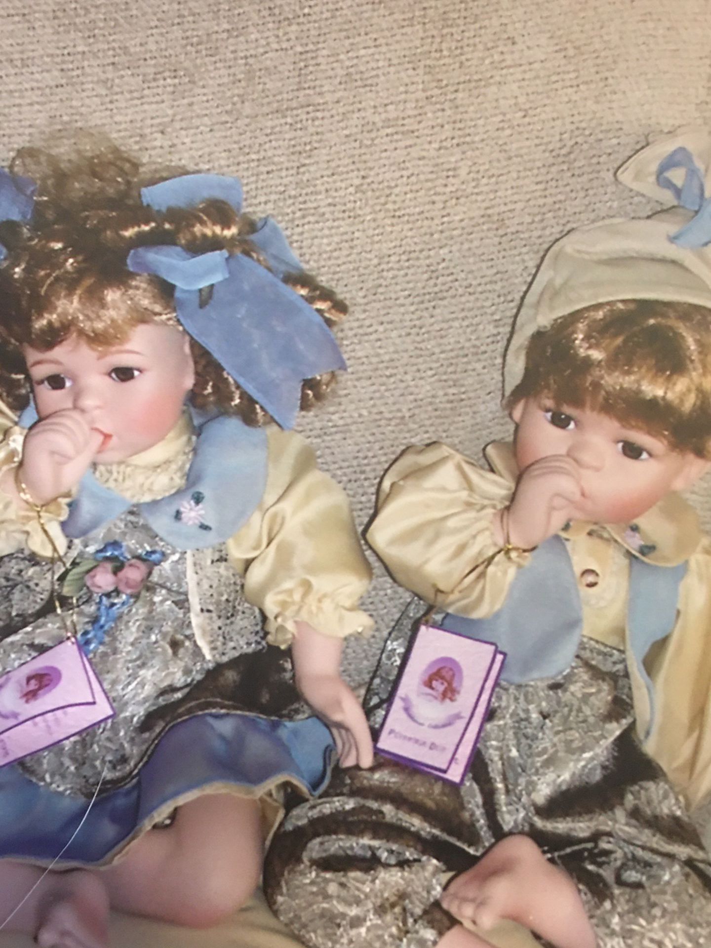 Twin Dolls, Girl And Boy Beautifully Dressed Dolls
