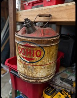 Vintage SOHIO 5 Gallon Gas Motor Oil Can