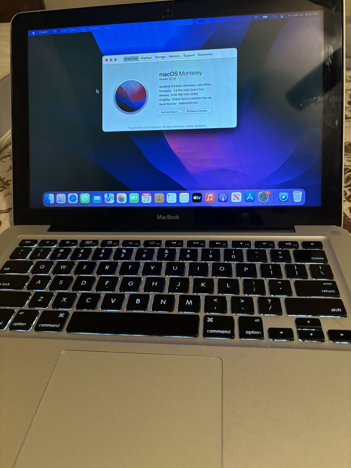 Apple MacBook A1278 13 inch Laptop - Late 2008 Monterey 512gb Ssd