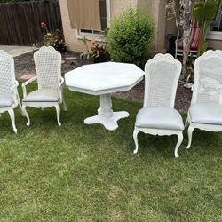 Table And Four Chairs, Shabby Chic Read Description