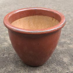 Burnt Red Ceramic Flower Pot 