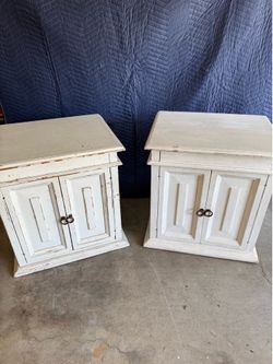 Pair of wood side tables