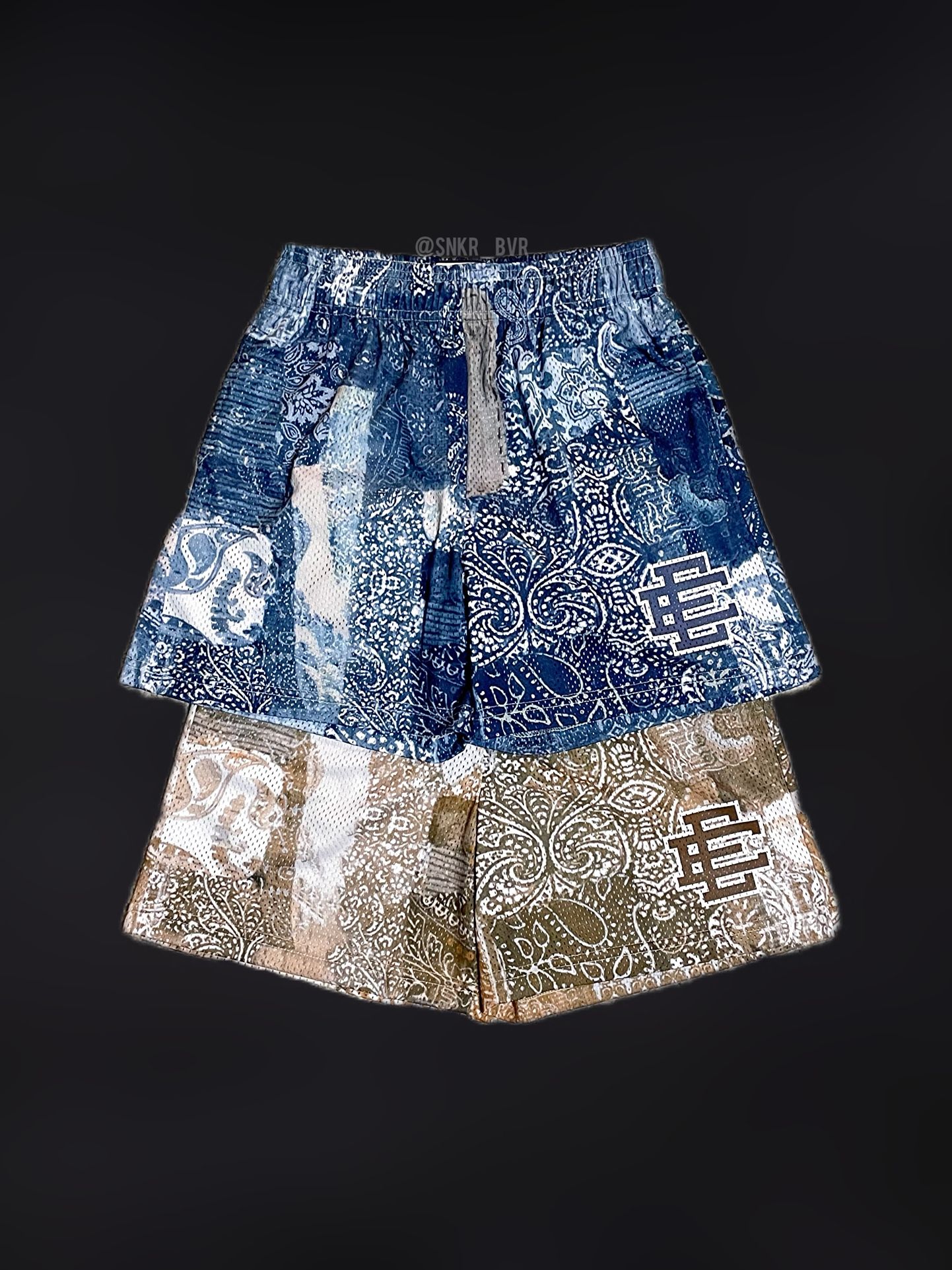 Eric Emanuel EE Shorts Blue/Brown Paisley, Sizes S-XXL