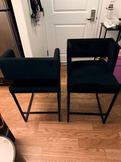 Brand new black velvet bar stools