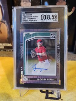 Jackson Merrill 2024 Donruss Prospect Optic Pandora Prizm Auto /25 SGC 10 /8.5