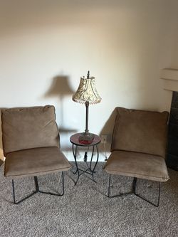 2 Chairs, 1Table, 1 Lamp