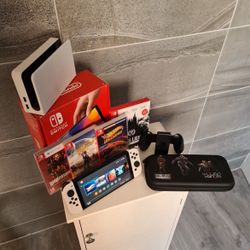 Switch OLED Model Console 64GB With Games & Accessories 