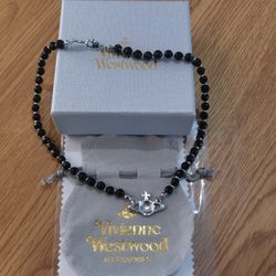 Vivienne Westwood Black and Silver Choker
