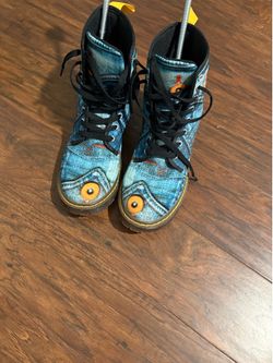 Women’s Lace Up Canvas Boots, Texture, Boho, Festival, Hippie Boots, Combat, Military Size 8.5