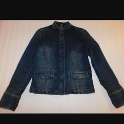 Mossimo Women's size M Stretch Blue Denim Jeans Jacket Coat Y2k


