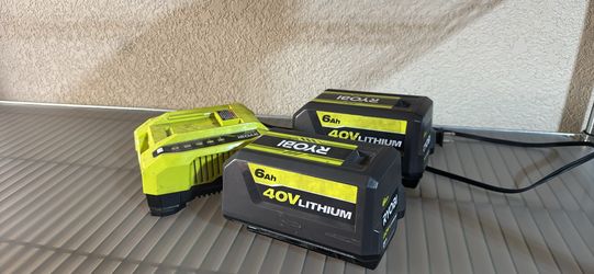 Ryobi 40 volt 6.0 batteries and rapid charger
