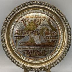 Vintage Egyptian Copper Wall Plate – Sphinx & Pyramids – Handmade – Isis Shop Egypt
