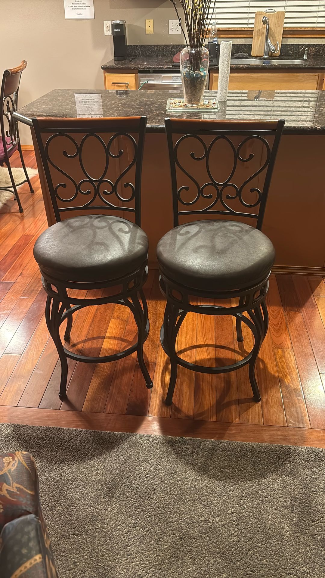 Dark Brown, Iron Wrought, 40 Inches Height, Diameter  16in