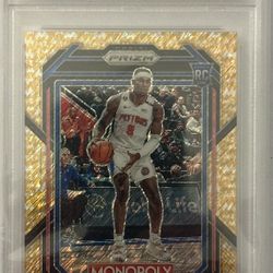 2022 Panini Prizm Monopoly Jalen Duren Gold Money Shimmer /500 PSA 10 GEM MINT