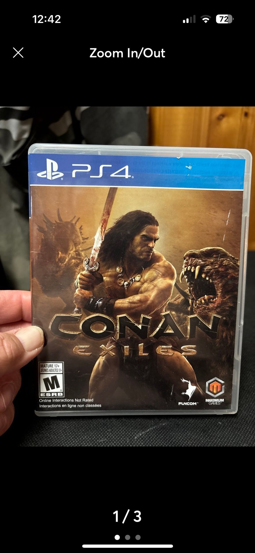 Conan Exiles for Playstation 4. Disc & case art.