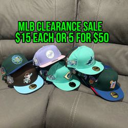 MLB New Era Dodgers, Marlins, Yankees, Rockies, Reds, Rays, Tigers,  A’s And Giants 59fifty Fitted Hats 